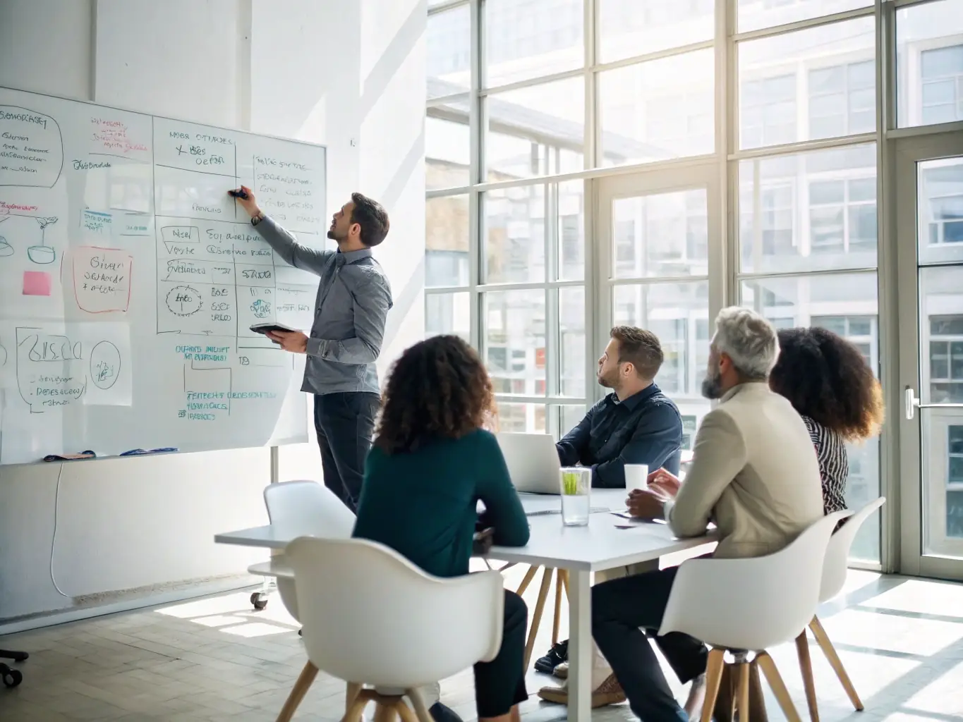 A consultant leading a workshop on operational efficiency, showcasing the operational expertise provided by Stellaris Advisors.